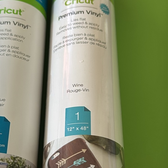 Cricut Premium Vinyl Permanent Glossy Light Blue & Wine Colors - Picture 3 of 5